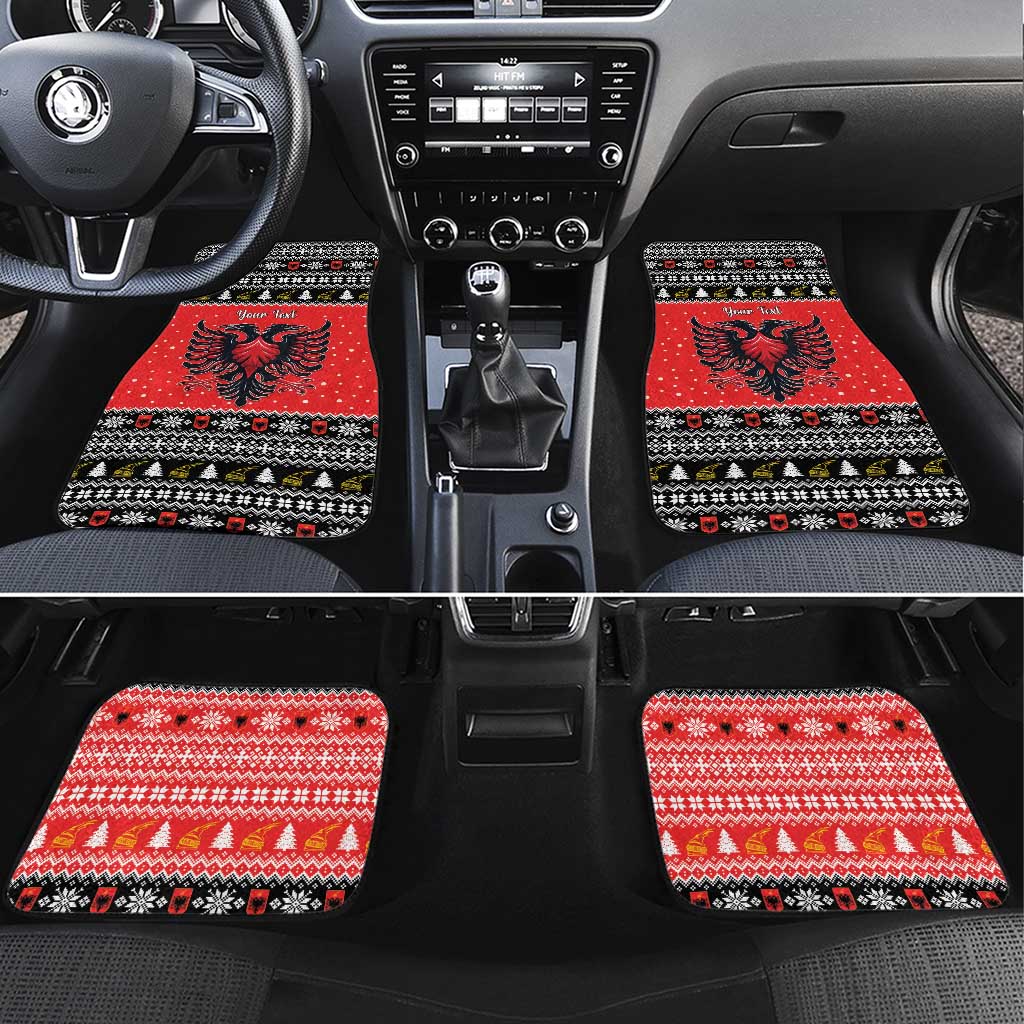 Personalized Albania Christmas Eagle Car Mats The Double-headed Eagle - Wonder Print Shop