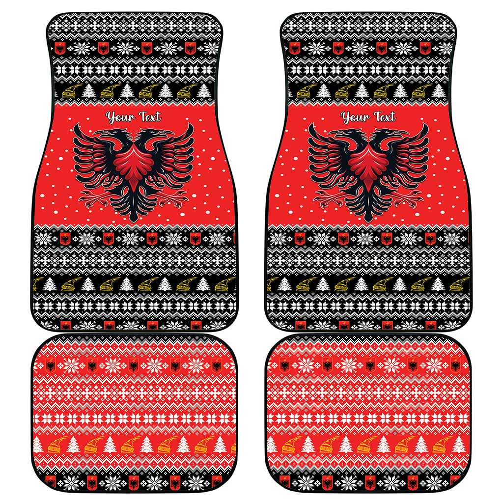 Personalized Albania Christmas Eagle Car Mats The Double-headed Eagle - Wonder Print Shop