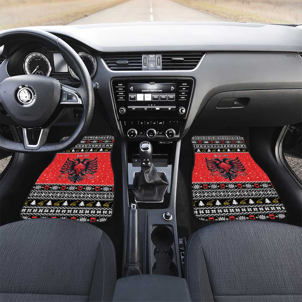 Personalized Albania Christmas Eagle Car Mats The Double-headed Eagle - Wonder Print Shop