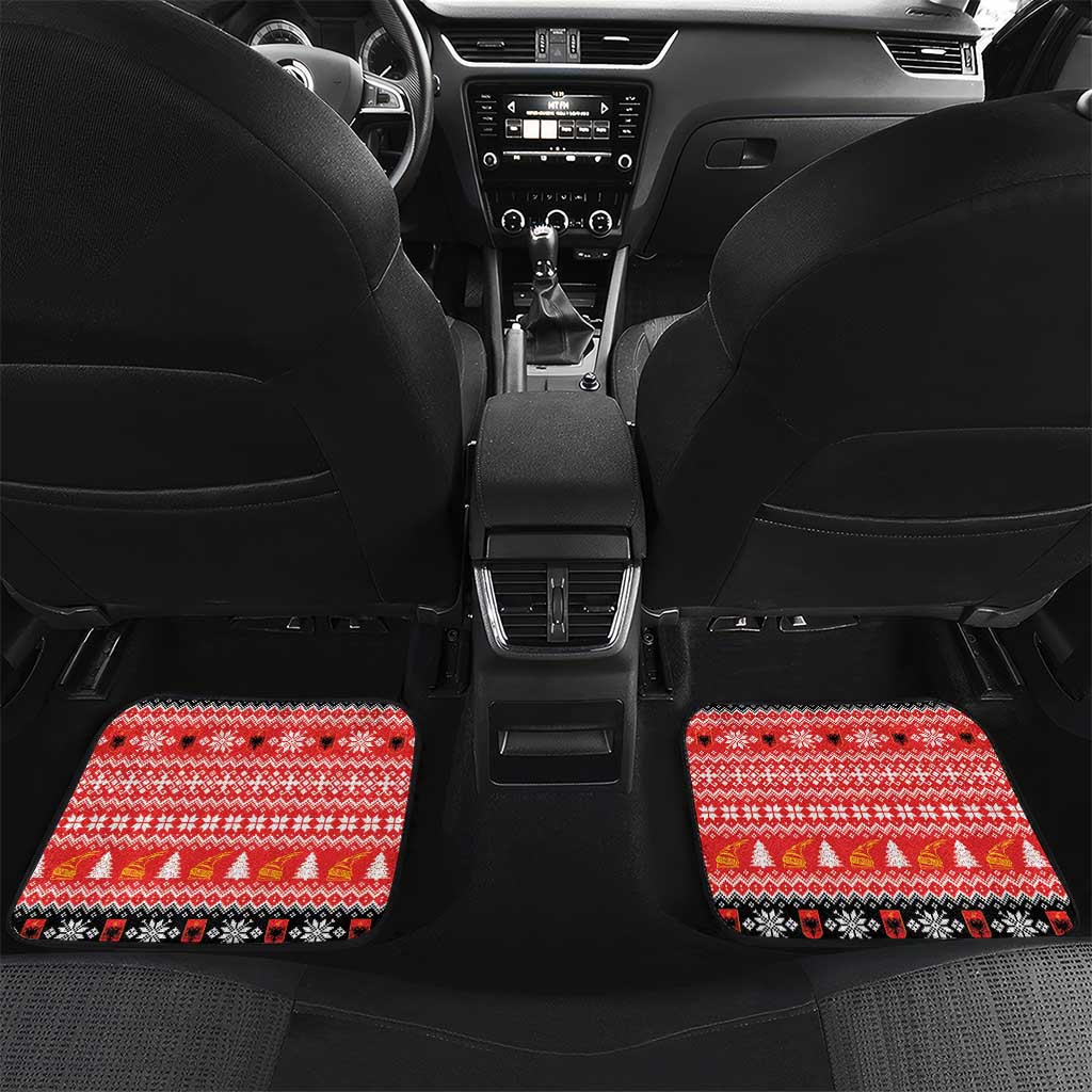 Personalized Albania Christmas Eagle Car Mats The Double-headed Eagle - Wonder Print Shop