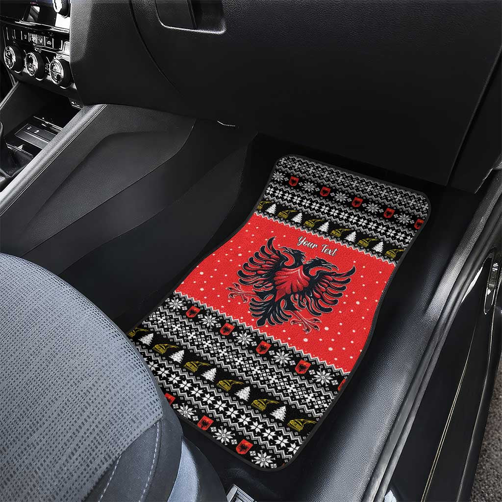 Personalized Albania Christmas Eagle Car Mats The Double-headed Eagle - Wonder Print Shop