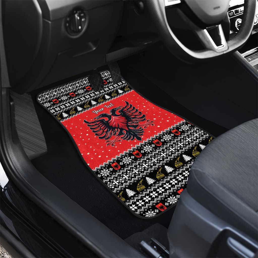 Personalized Albania Christmas Eagle Car Mats The Double-headed Eagle - Wonder Print Shop