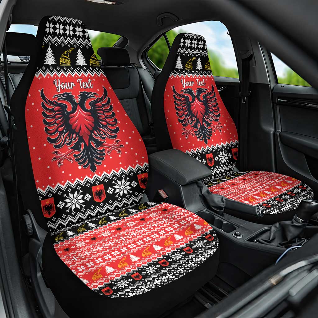 Personalized Albania Christmas Eagle Car Seat Cover The Double-headed Eagle - Wonder Print Shop