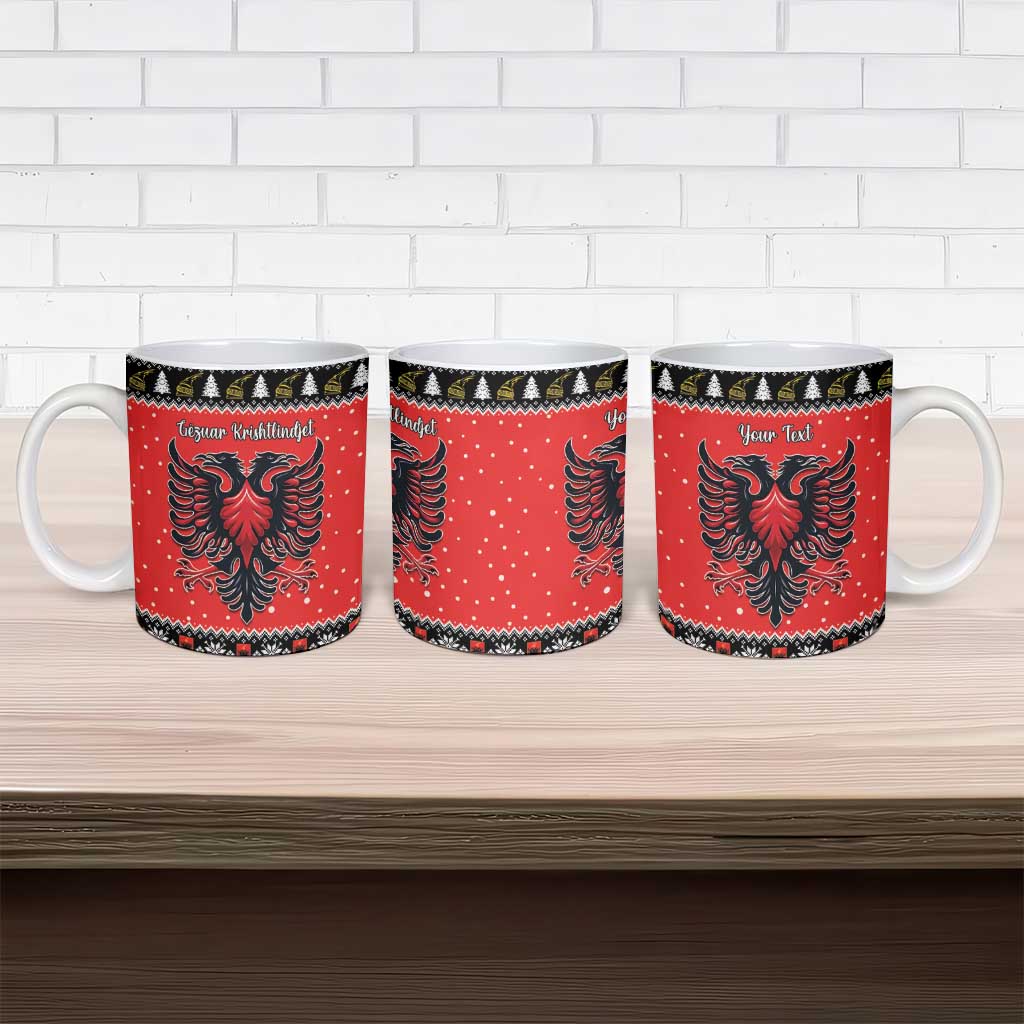 Personalized Albania Christmas Eagle Ceramic Mug The Double-headed Eagle - Wonder Print Shop