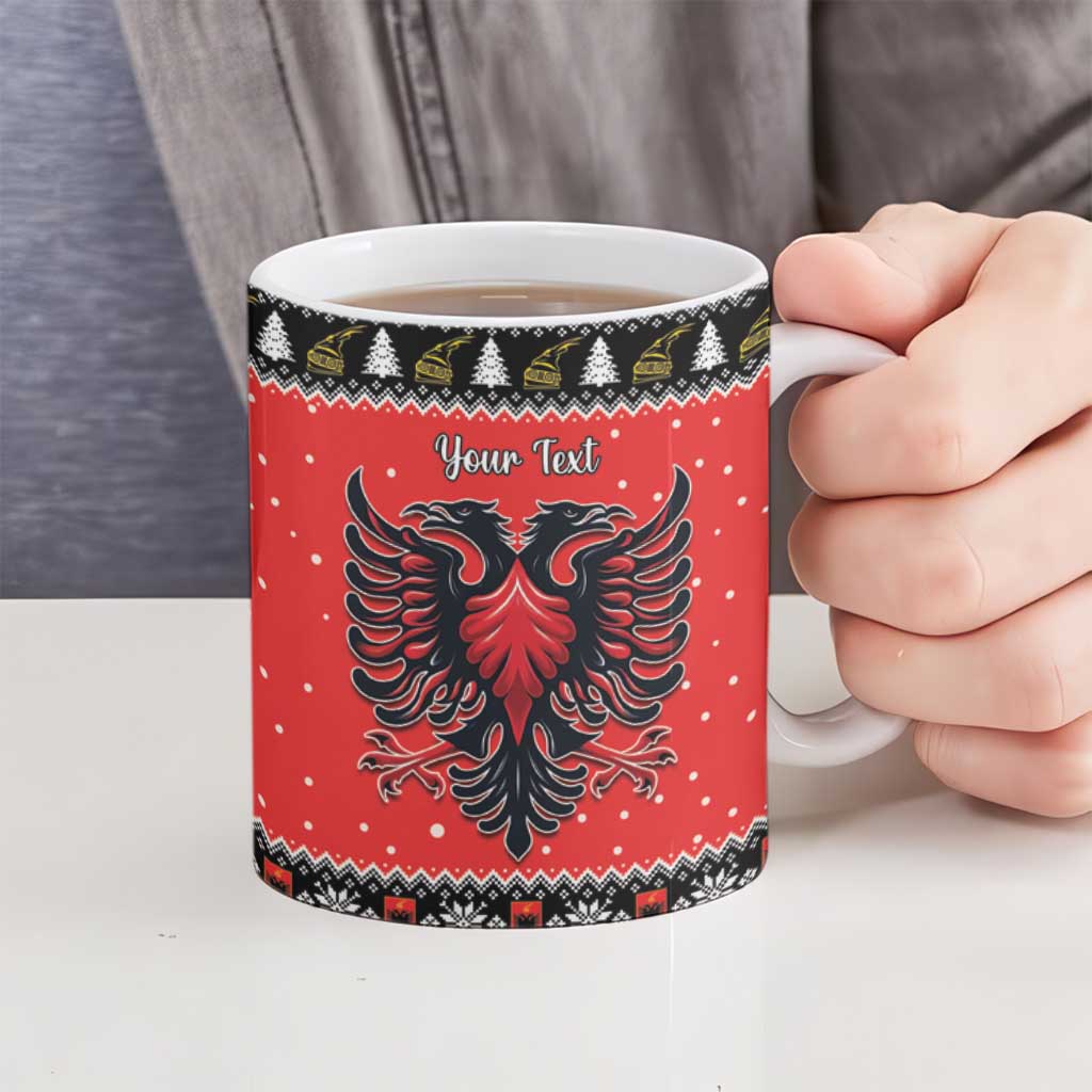 Personalized Albania Christmas Eagle Ceramic Mug The Double-headed Eagle - Wonder Print Shop