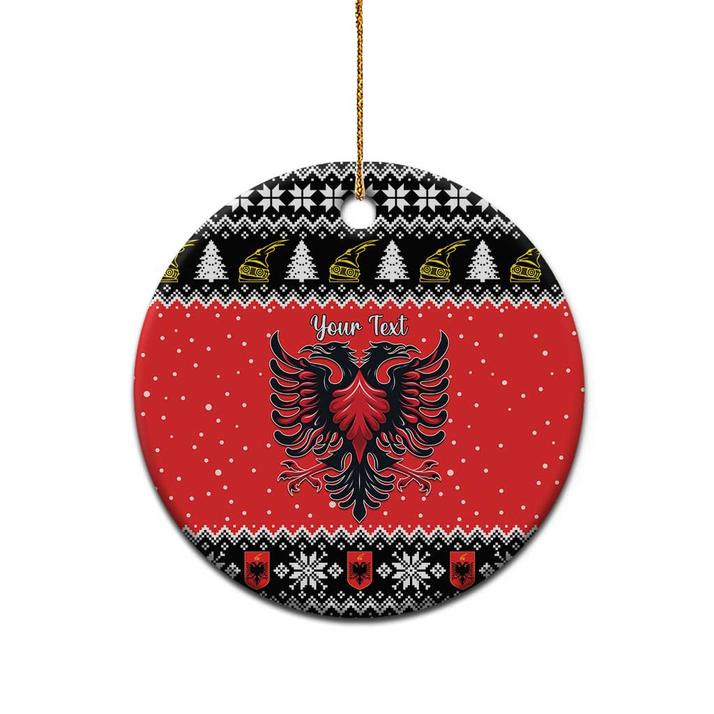 Personalized Albania Christmas Eagle Ceramic Ornament The Double-headed Eagle - Wonder Print Shop