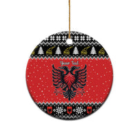 Personalized Albania Christmas Eagle Ceramic Ornament The Double-headed Eagle - Wonder Print Shop