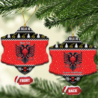 Personalized Albania Christmas Eagle Ceramic Ornament The Double-headed Eagle - Wonder Print Shop