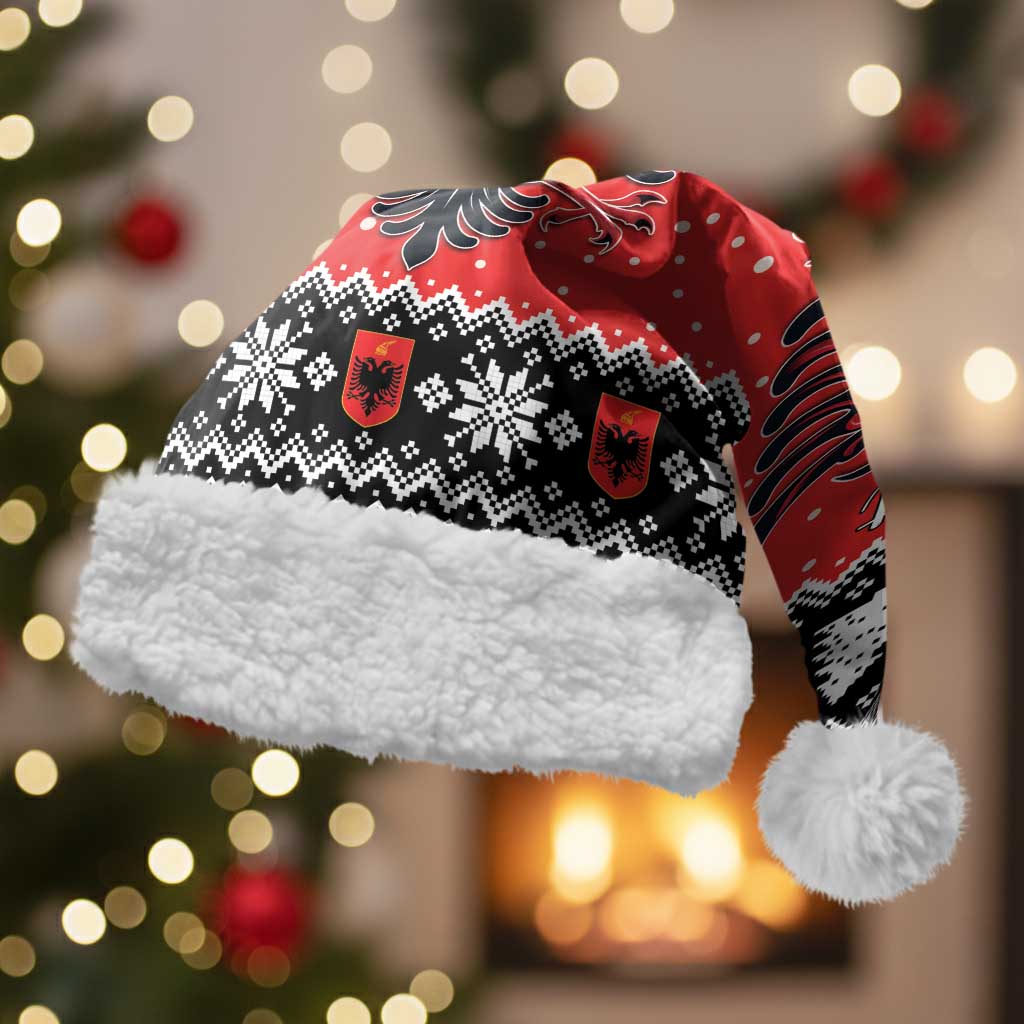 Personalized Albania Christmas Eagle Christmas Santa Hat The Double-headed Eagle - Wonder Print Shop