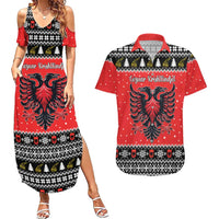 Personalized Albania Christmas Eagle Couples Matching Summer Maxi Dress and Hawaiian Shirt The Double-headed Eagle - Wonder Print Shop