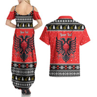 Personalized Albania Christmas Eagle Couples Matching Summer Maxi Dress and Hawaiian Shirt The Double-headed Eagle - Wonder Print Shop