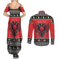 Personalized Albania Christmas Eagle Couples Matching Summer Maxi Dress and Long Sleeve Button Shirt The Double-headed Eagle - Wonder Print Shop