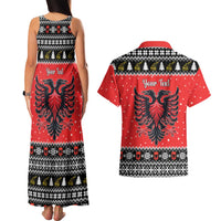 Personalized Albania Christmas Eagle Couples Matching Tank Maxi Dress and Hawaiian Shirt The Double-headed Eagle - Wonder Print Shop