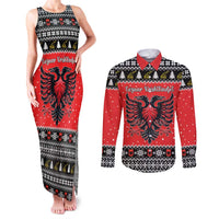 Personalized Albania Christmas Eagle Couples Matching Tank Maxi Dress and Long Sleeve Button Shirt The Double-headed Eagle - Wonder Print Shop