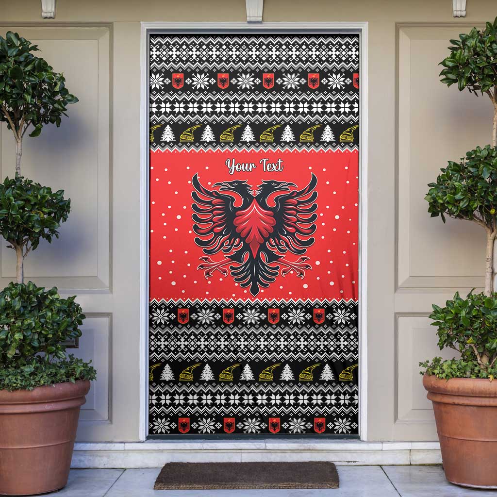 Personalized Albania Christmas Eagle Door Cover The Double-headed Eagle - Wonder Print Shop