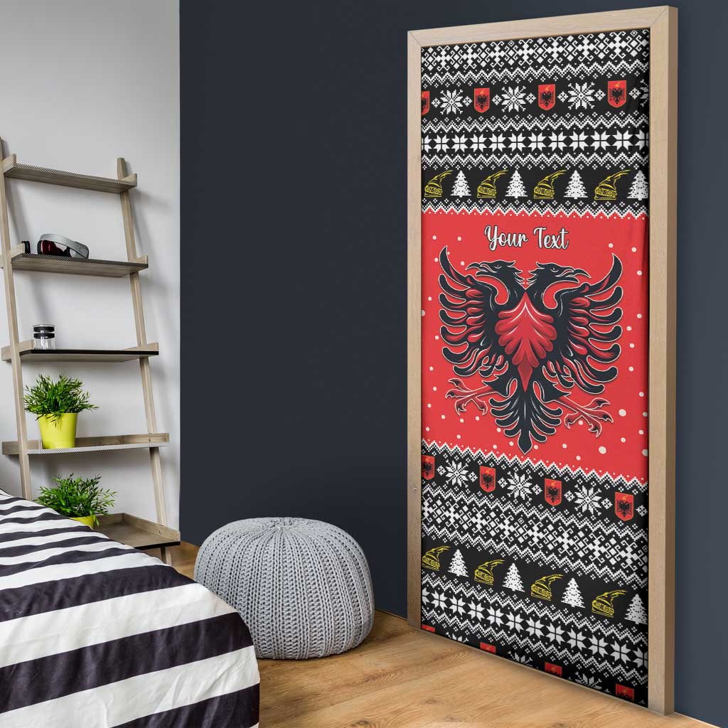Personalized Albania Christmas Eagle Door Cover The Double-headed Eagle - Wonder Print Shop