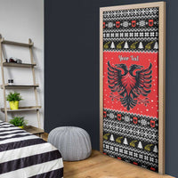 Personalized Albania Christmas Eagle Door Cover The Double-headed Eagle - Wonder Print Shop