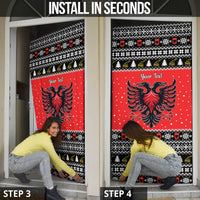 Personalized Albania Christmas Eagle Door Cover The Double-headed Eagle - Wonder Print Shop