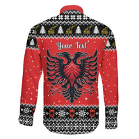 Personalized Albania Christmas Eagle Family Matching Long Sleeve Bodycon Dress and Hawaiian Shirt The Double-headed Eagle - Wonder Print Shop