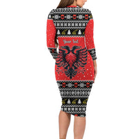 Personalized Albania Christmas Eagle Family Matching Long Sleeve Bodycon Dress and Hawaiian Shirt The Double-headed Eagle - Wonder Print Shop