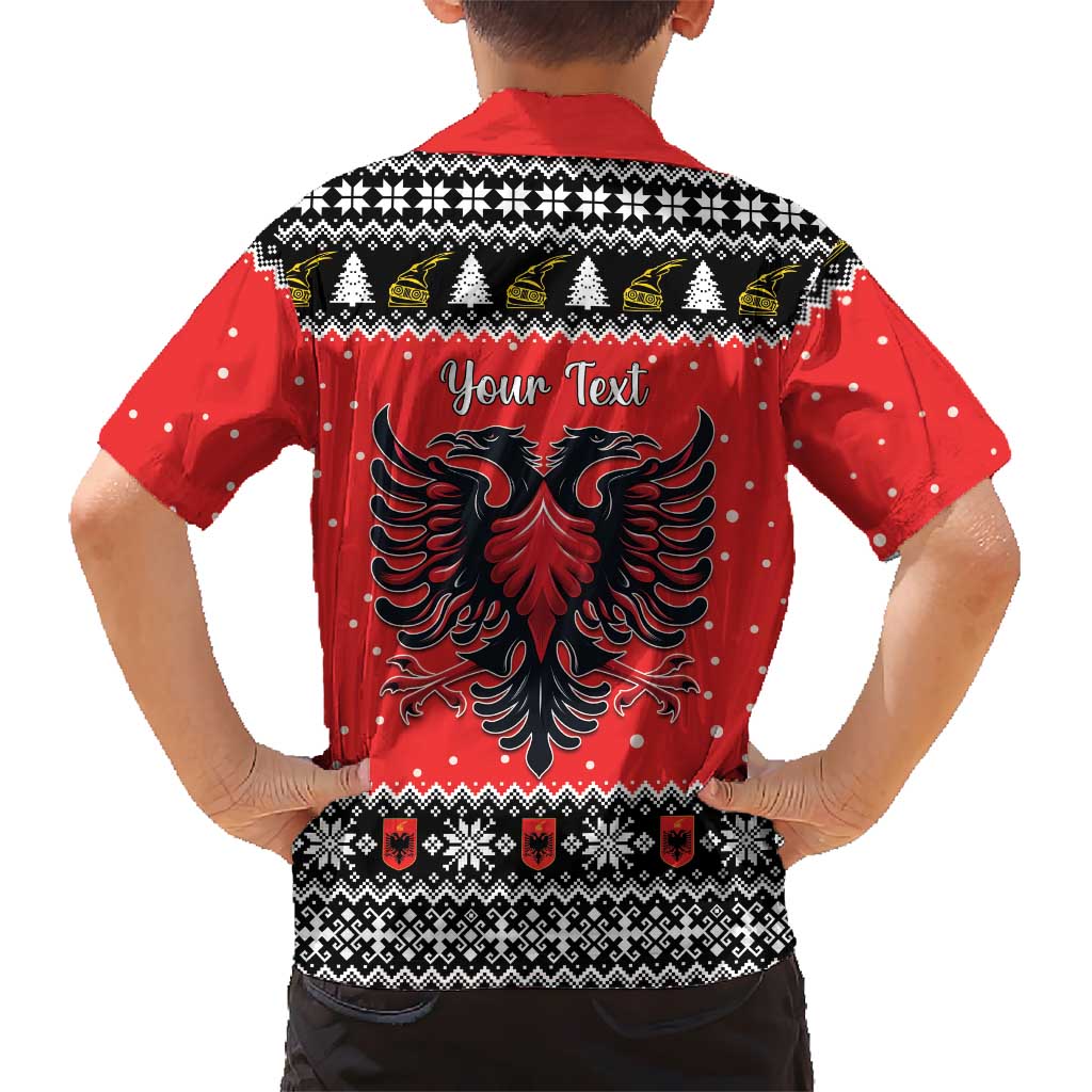 Personalized Albania Christmas Eagle Family Matching Mermaid Dress and Hawaiian Shirt The Double-headed Eagle - Wonder Print Shop