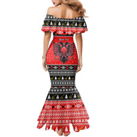 Personalized Albania Christmas Eagle Family Matching Mermaid Dress and Hawaiian Shirt The Double-headed Eagle - Wonder Print Shop