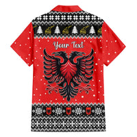 Personalized Albania Christmas Eagle Family Matching Off The Shoulder Long Sleeve Dress and Hawaiian Shirt The Double-headed Eagle - Wonder Print Shop