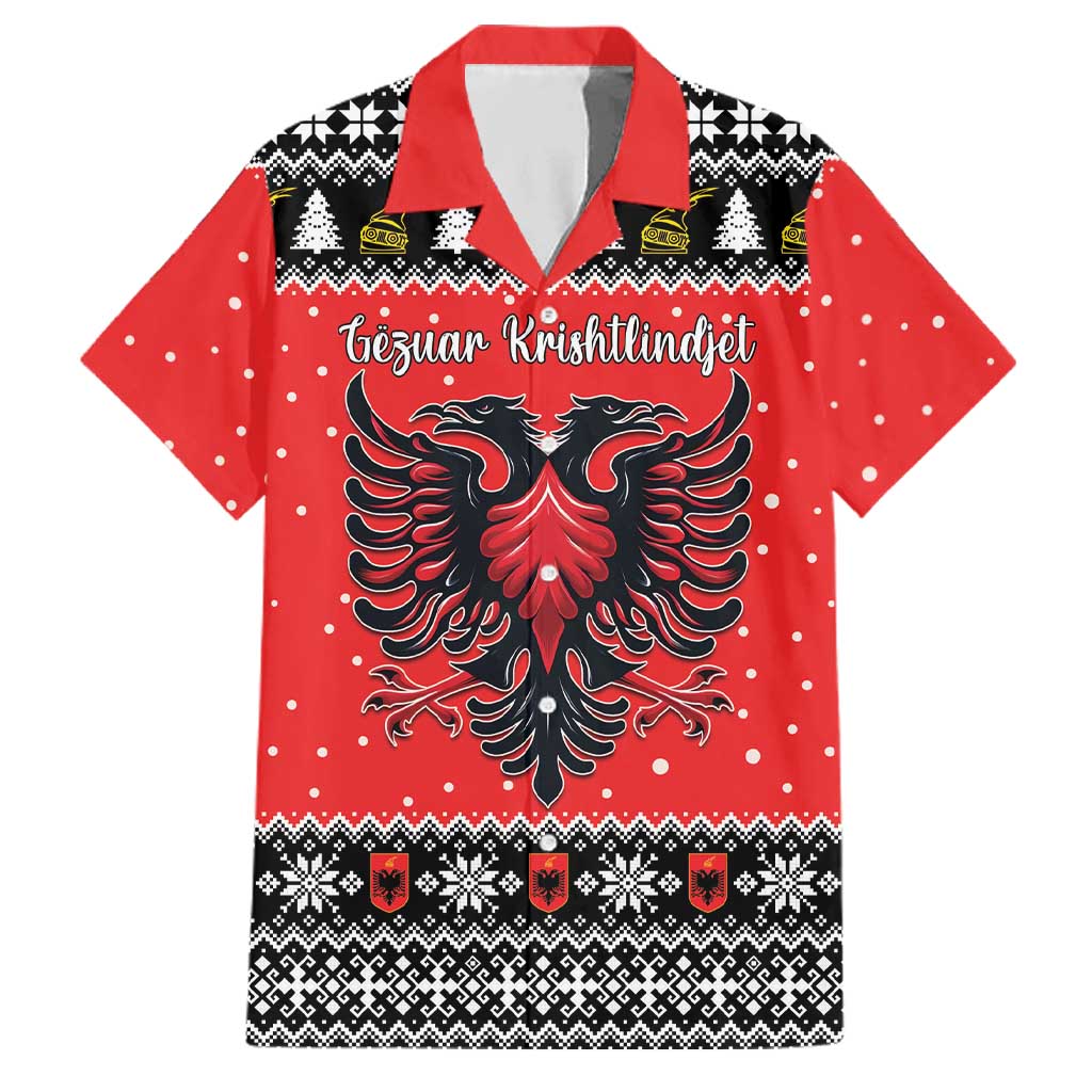 Personalized Albania Christmas Eagle Family Matching Off Shoulder Maxi Dress and Hawaiian Shirt The Double-headed Eagle - Wonder Print Shop