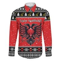 Personalized Albania Christmas Eagle Family Matching Off Shoulder Short Dress and Hawaiian Shirt The Double-headed Eagle - Wonder Print Shop