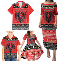 Personalized Albania Christmas Eagle Family Matching Puletasi and Hawaiian Shirt The Double-headed Eagle - Wonder Print Shop