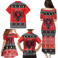 Personalized Albania Christmas Eagle Family Matching Puletasi and Hawaiian Shirt The Double-headed Eagle - Wonder Print Shop
