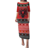Personalized Albania Christmas Eagle Family Matching Puletasi and Hawaiian Shirt The Double-headed Eagle - Wonder Print Shop