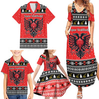 Personalized Albania Christmas Eagle Family Matching Summer Maxi Dress and Hawaiian Shirt The Double-headed Eagle - Wonder Print Shop