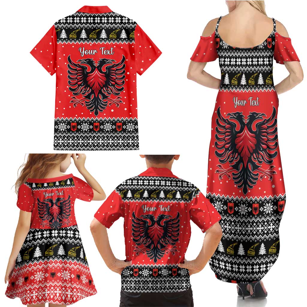 Personalized Albania Christmas Eagle Family Matching Summer Maxi Dress and Hawaiian Shirt The Double-headed Eagle - Wonder Print Shop