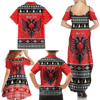 Personalized Albania Christmas Eagle Family Matching Summer Maxi Dress and Hawaiian Shirt The Double-headed Eagle - Wonder Print Shop