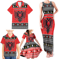 Personalized Albania Christmas Eagle Family Matching Tank Maxi Dress and Hawaiian Shirt The Double-headed Eagle - Wonder Print Shop