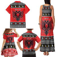 Personalized Albania Christmas Eagle Family Matching Tank Maxi Dress and Hawaiian Shirt The Double-headed Eagle - Wonder Print Shop