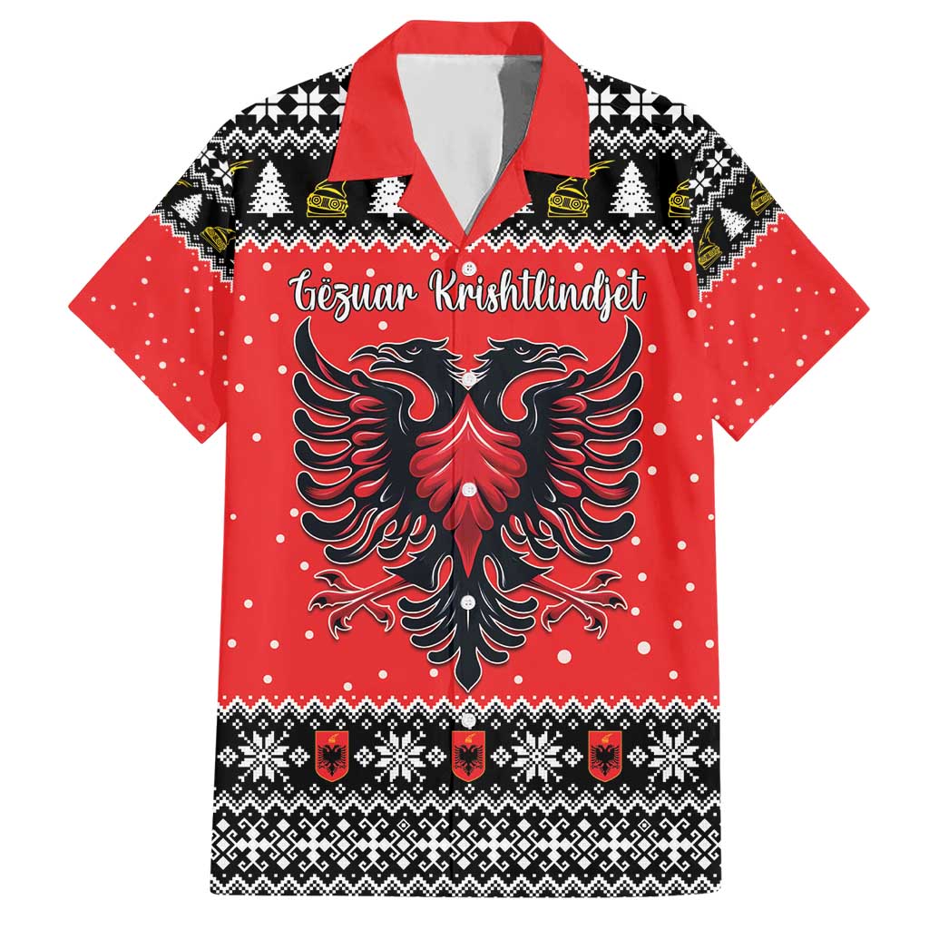 Personalized Albania Christmas Eagle Hawaiian Shirt The Double-headed Eagle - Wonder Print Shop