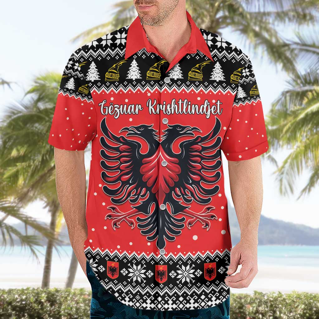 Personalized Albania Christmas Eagle Hawaiian Shirt The Double-headed Eagle - Wonder Print Shop