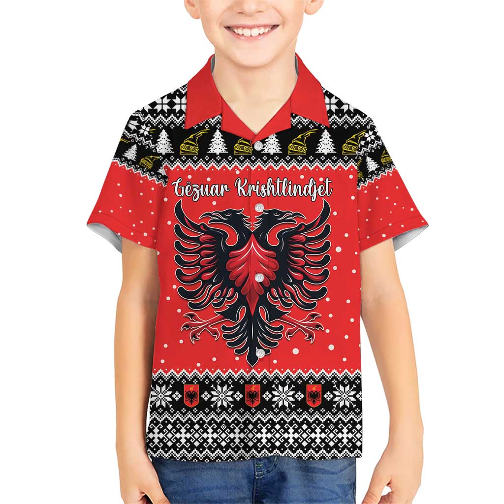 Personalized Albania Christmas Eagle Hawaiian Shirt The Double-headed Eagle - Wonder Print Shop