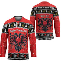 Personalized Albania Christmas Eagle Hockey Jersey The Double-headed Eagle - Wonder Print Shop