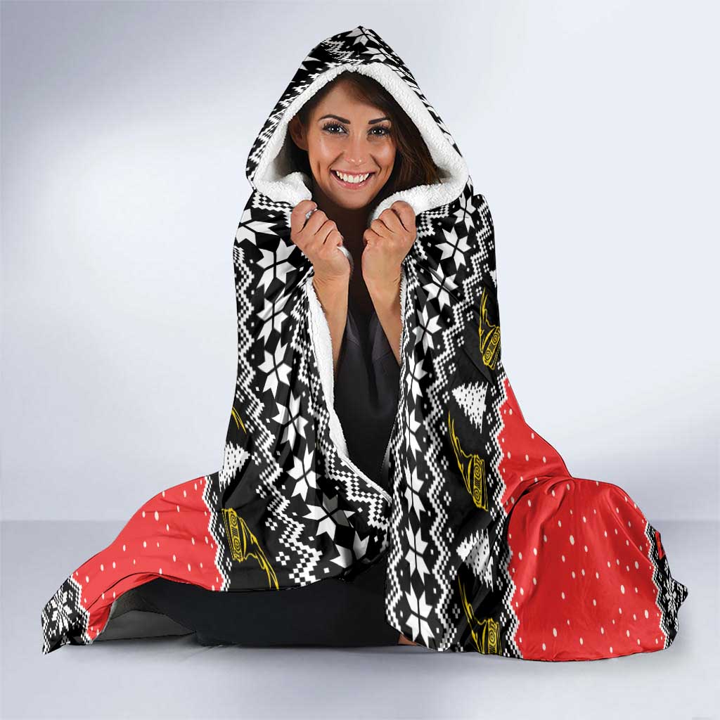 Personalized Albania Christmas Eagle Hooded Blanket The Double-headed Eagle - Wonder Print Shop