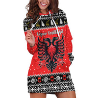 Personalized Albania Christmas Eagle Hoodie Dress The Double-headed Eagle - Wonder Print Shop