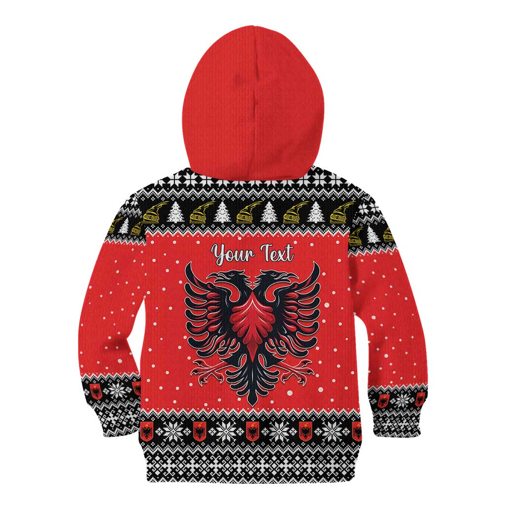 Personalized Albania Christmas Eagle Kid Hoodie The Double-headed Eagle - Wonder Print Shop