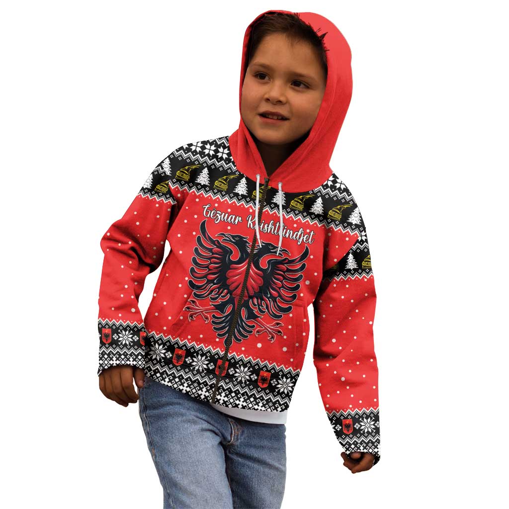 Personalized Albania Christmas Eagle Kid Hoodie The Double-headed Eagle - Wonder Print Shop