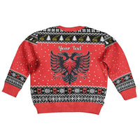 Personalized Albania Christmas Eagle Kid Ugly Christmas Sweater The Double-headed Eagle - Wonder Print Shop