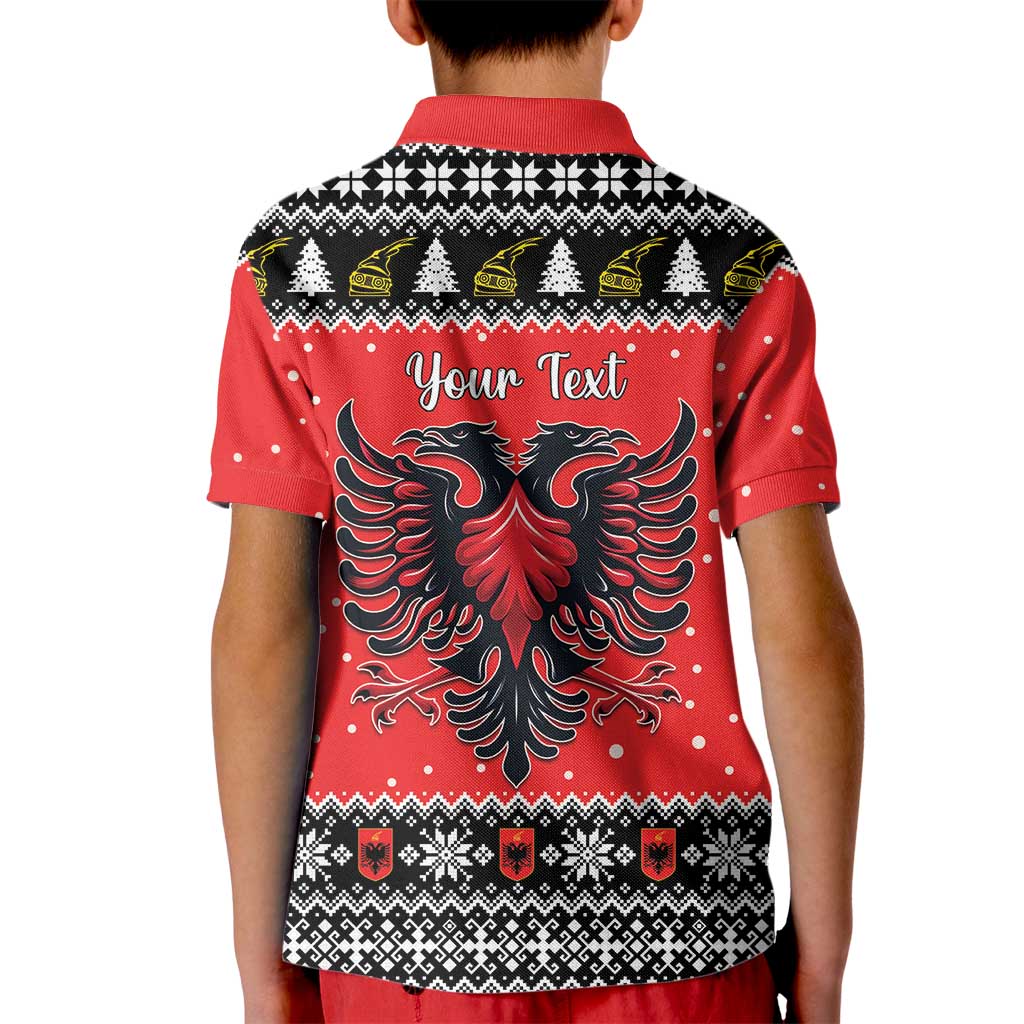 Personalized Albania Christmas Eagle Kid Polo Shirt The Double-headed Eagle - Wonder Print Shop