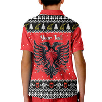 Personalized Albania Christmas Eagle Kid Polo Shirt The Double-headed Eagle - Wonder Print Shop