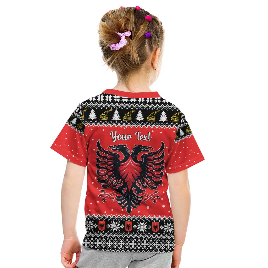 Personalized Albania Christmas Eagle Kid T Shirt The Double-headed Eagle - Wonder Print Shop