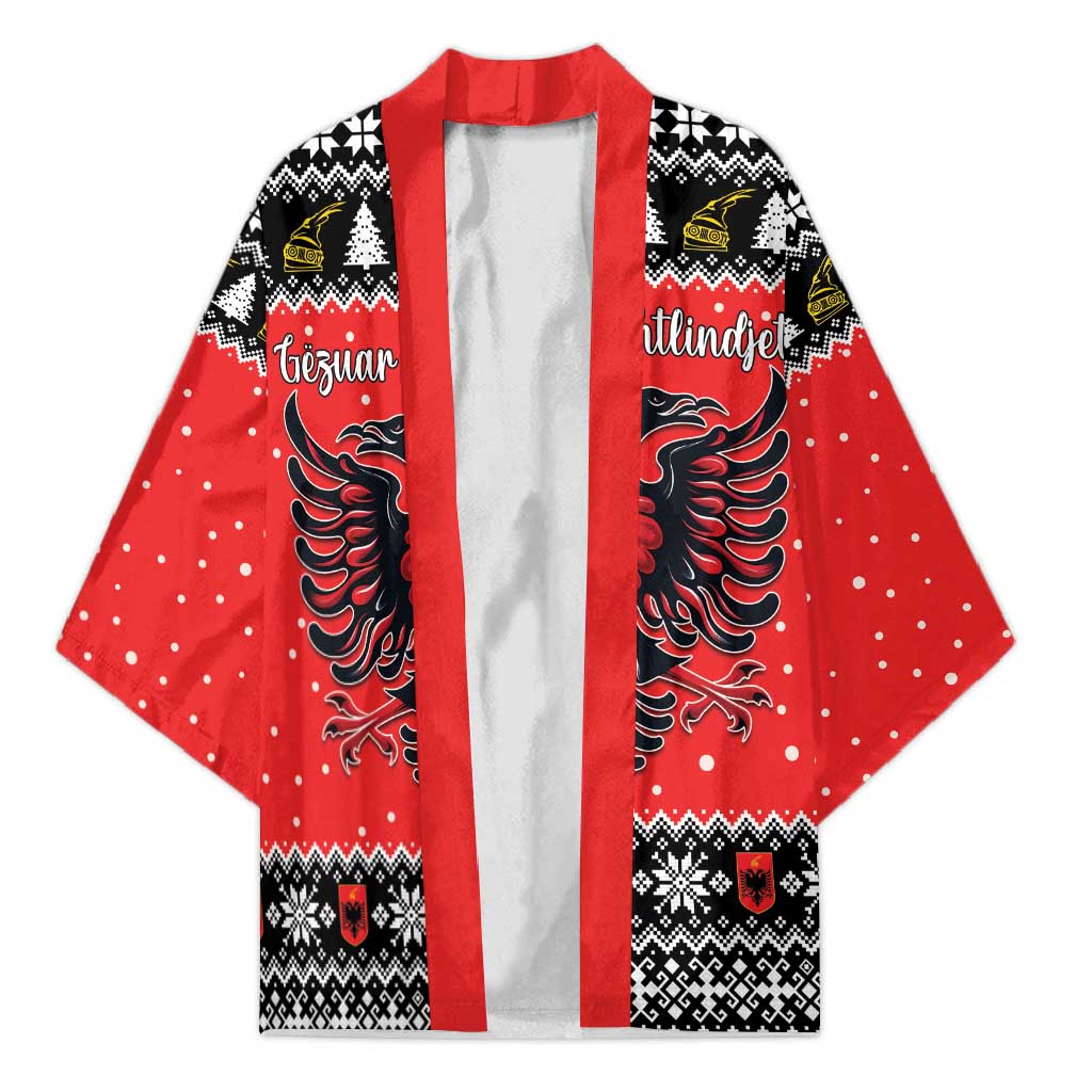 Personalized Albania Christmas Eagle Kimono The Double-headed Eagle - Wonder Print Shop